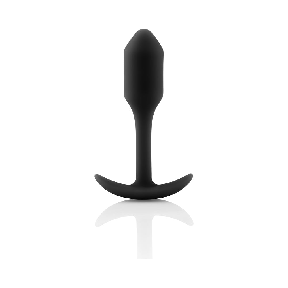 b-Vibe Snug Plug 1 Weighted Silicone Anal Plug Black - Fantasies Boutique