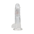 RealRock Wireless Rechargeable Remote Control LED Vibrating 8 in. Dildo with Balls Clear