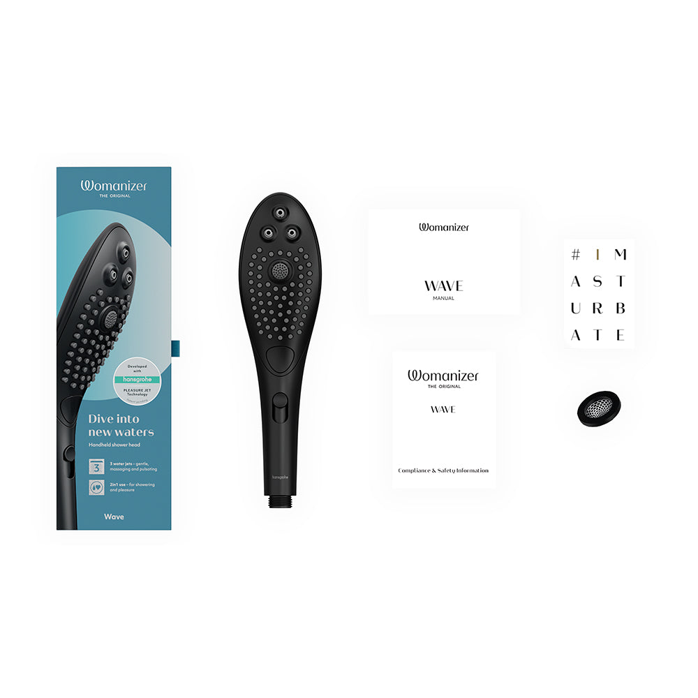 Womanizer Wave Shower Head Masturbator Black - Fantasies Boutique