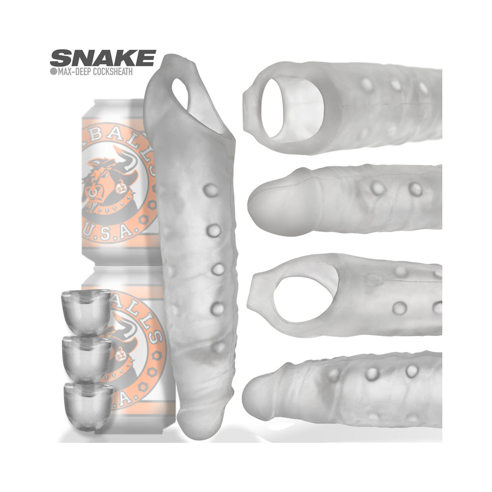 OxBalls Snake Deep-Reacher Cocksheath Clear Ice - Fantasies Boutique