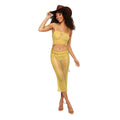 Dreamgirl Iridescent Rhinestone Embellished Fishnet Camisole and G-string Set Citrus L - Fantasies Boutique