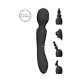 VIVE NAMI Dual-Ended Pulse Wave & Vibrating Wand With Interchangeable Sleeves Black - Fantasies Boutique
