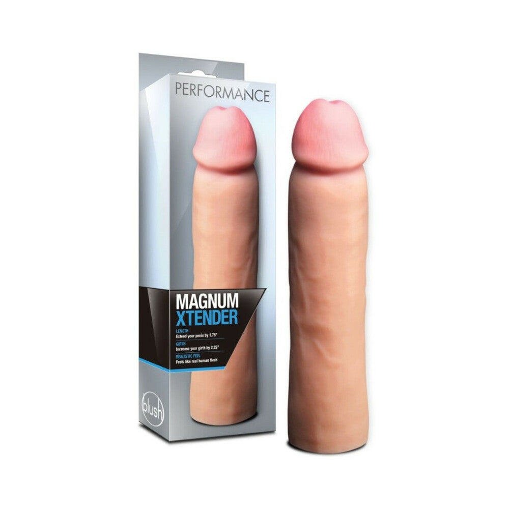 Blush Performance Magnum Xtender 1.75 in. Penis Extender Sleeve Beige - Fantasies Boutique