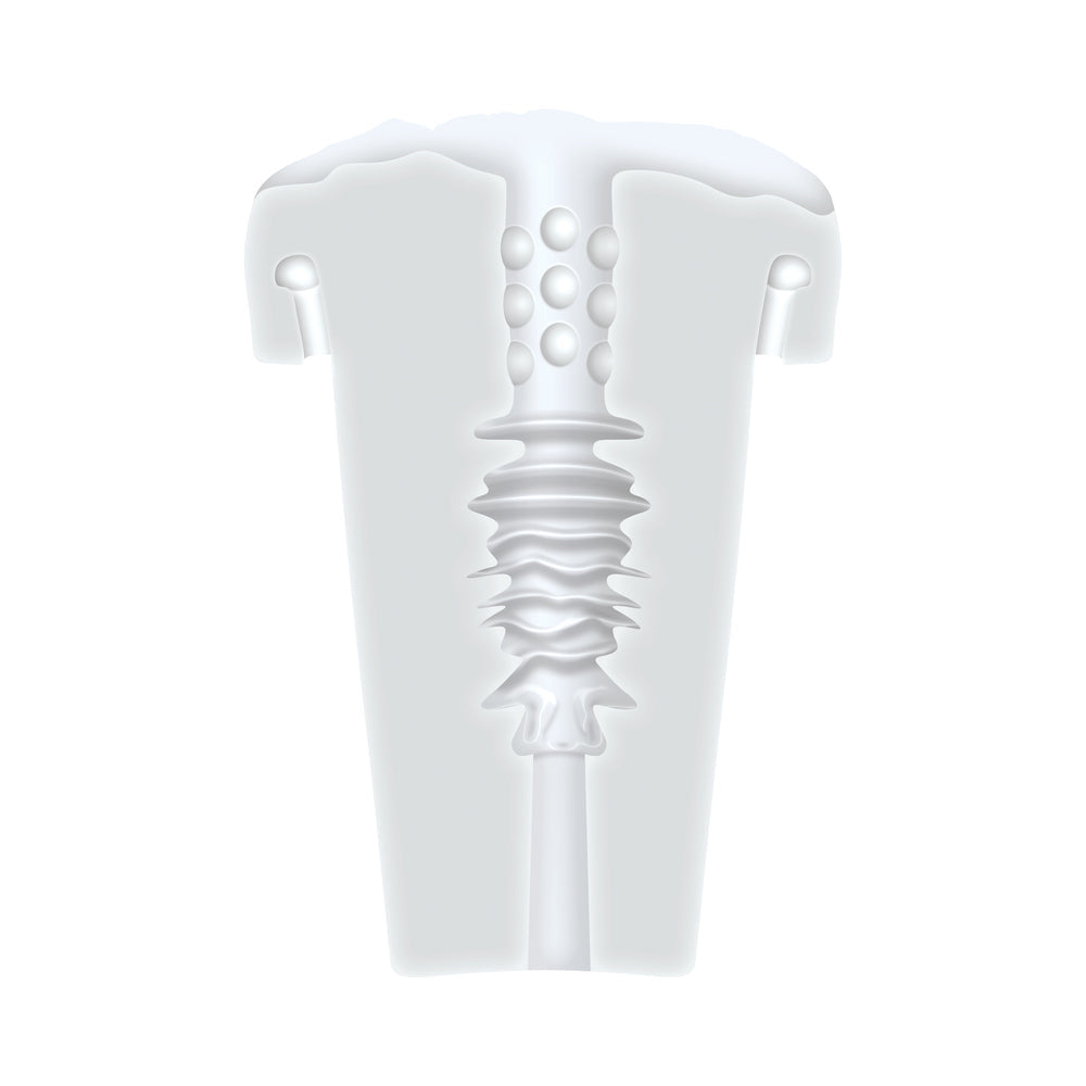 Zero Tolerance Sucking Good Rechargeable Vibrating Vacuum Pump Stroker Clear/White - Fantasies Boutique