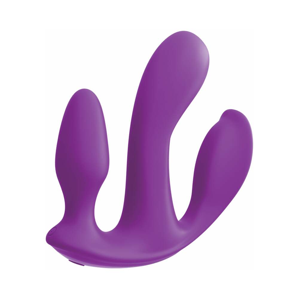 3Some Total Ecstasy Triple Stimulation Silicone Vibrator Purple - Fantasies Boutique