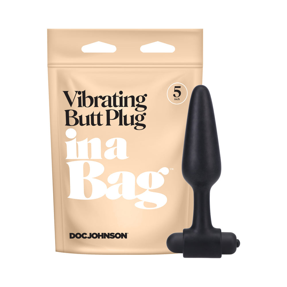 In A Bag Vibrating Butt Plug 5 in. Black - Fantasies Boutique