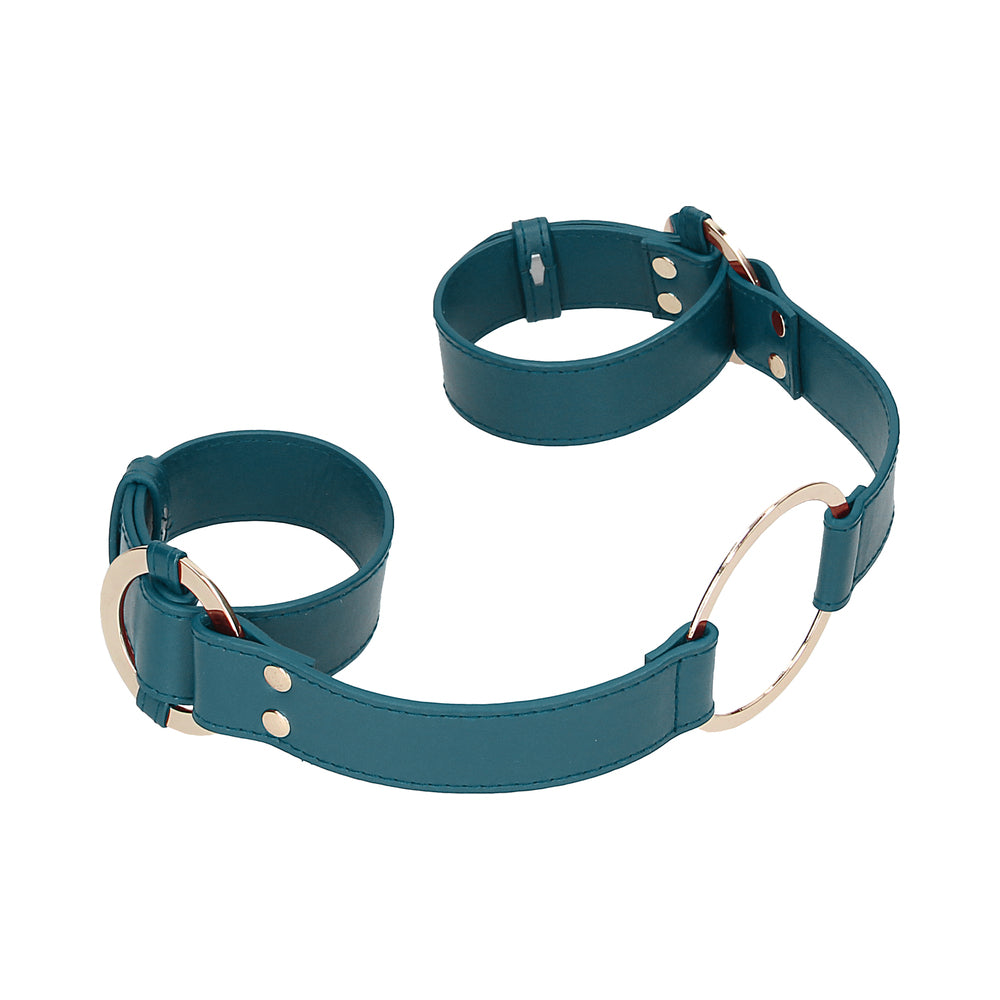 Ouch! Halo Ringed Handcuffs With Connector Green - Fantasies Boutique