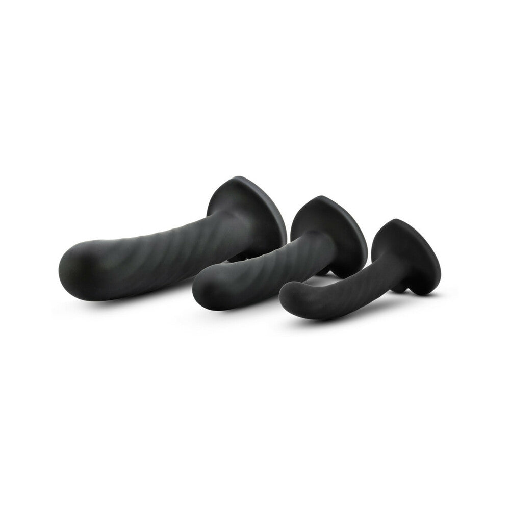 Temptasia Twist Kit 3-Piece Silicone Dildo Set Black - Fantasies Boutique