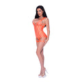 Magic Silk Rude Awakening Stirrup Chemise & Split Crotch Panty Set Neon Orange L/XL - Fantasies Boutique