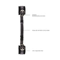 Ouch! Black & White Adjustable Bonded Leather Wrist Cuffs With Handle Black