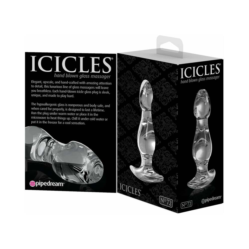 Icicles No. 72 Glass Anal Plug Clear