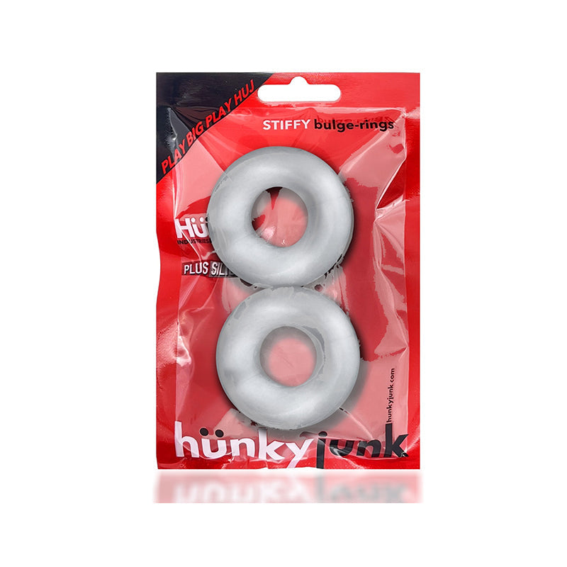OxBalls Stiffy 2-Pack Bulge Cockrings Silicone TPR Clear Ice - Fantasies Boutique