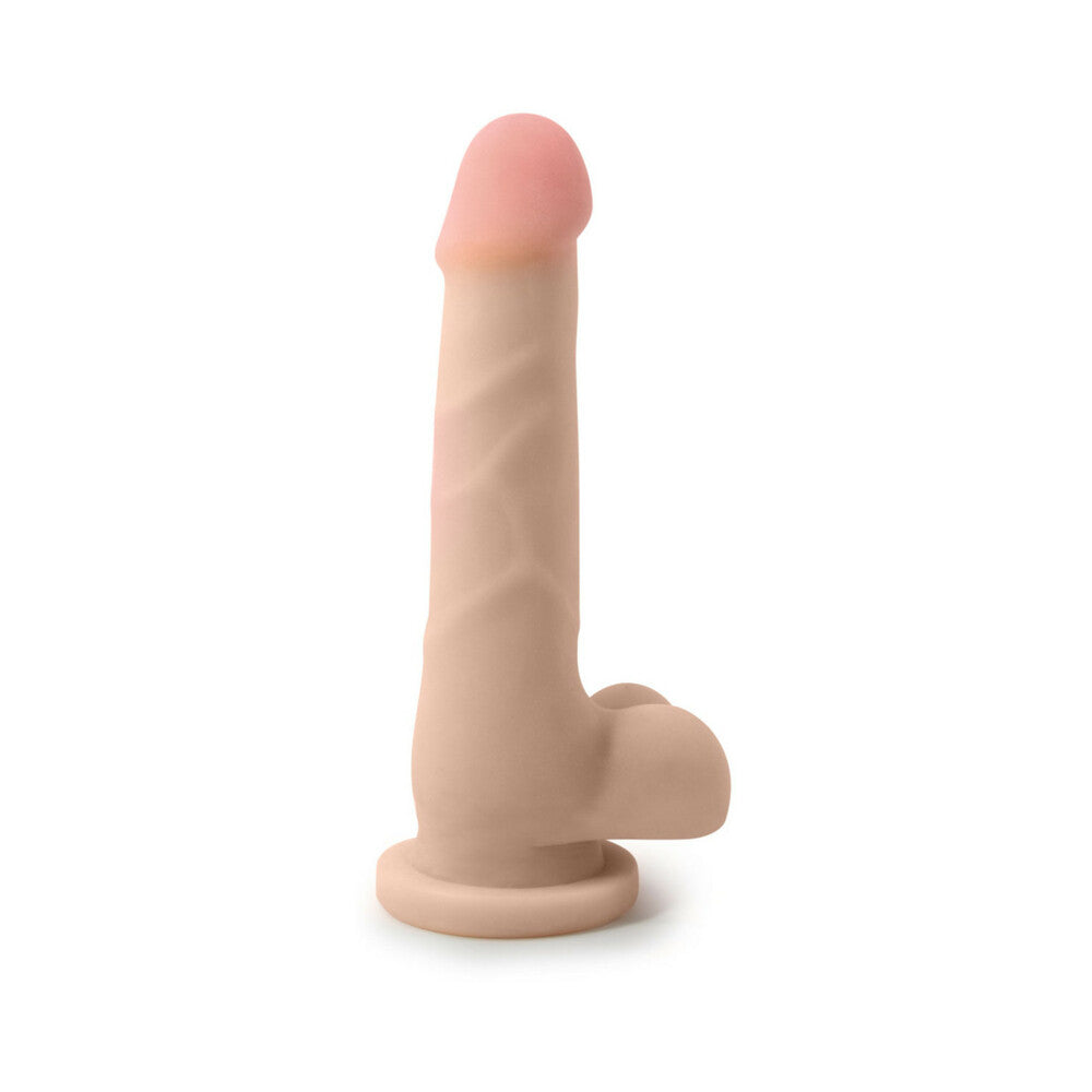 Au Naturel 7 in. Sam Posable Dual Density Dildo with Balls Beige - Fantasies Boutique