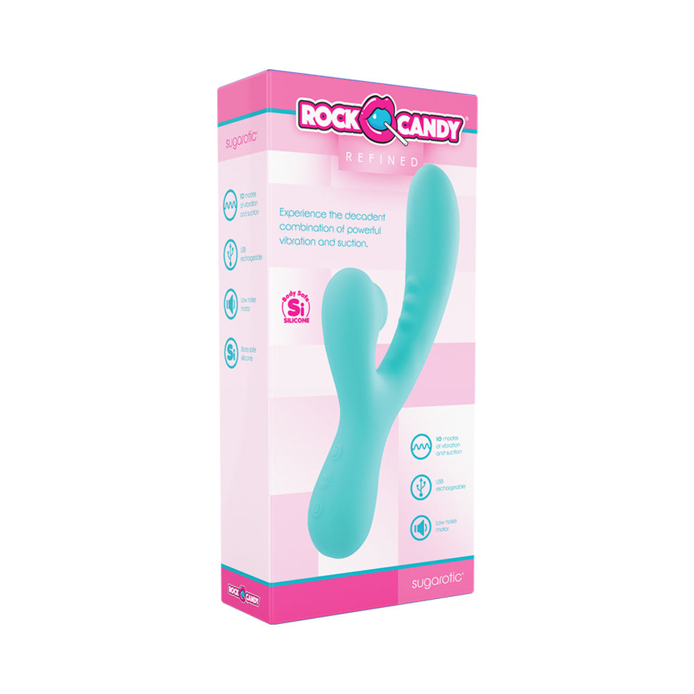 Refined Sugarotic Suction Dual Stimulator Teal - Fantasies Boutique