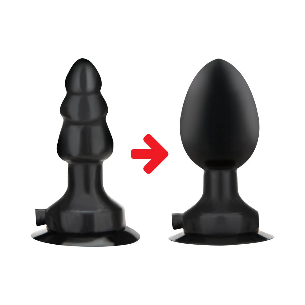 Lux Fetish 4 in. Inflatable Vibrating Butt Plug with Suction Base Remote-Controlled - Fantasies Boutique