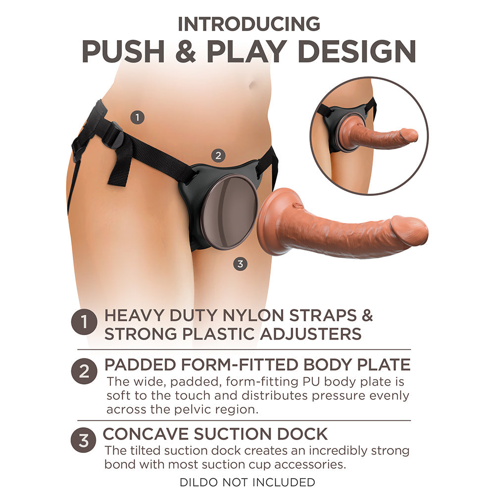 King Cock Elite Comfy Body Dock Strap-On Harness Black - Fantasies Boutique