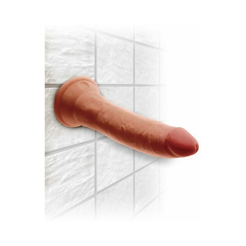 King Cock Plus 7 in. Triple Density Cock Realistic Dildo With Suction Cup Tan - Fantasies Boutique