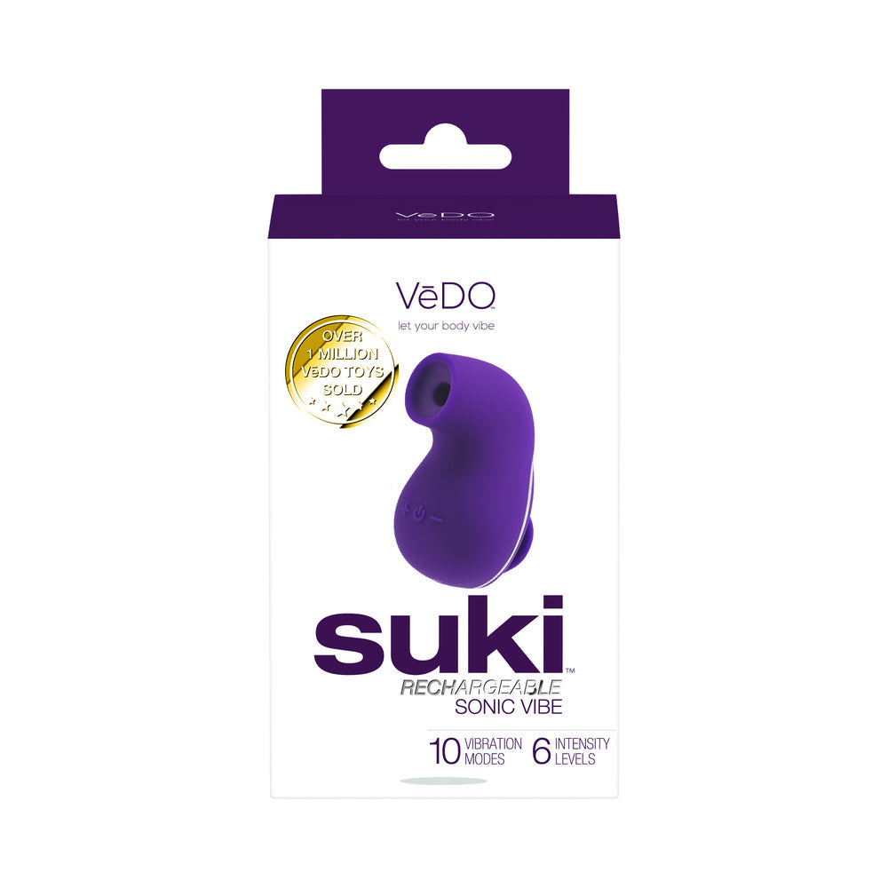 Vedo Suki Sonic Suction Rechargeable Vibrator Deep Purple - Fantasies Boutique