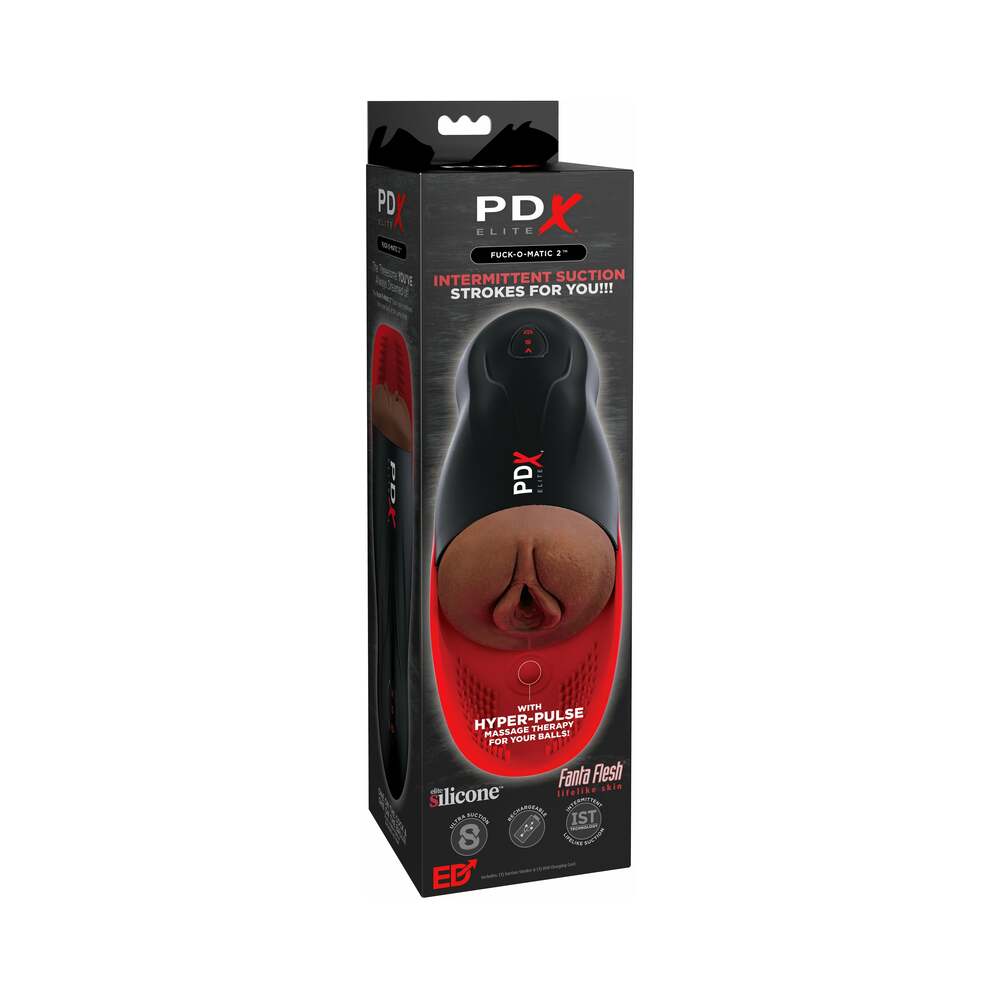 PDX Elite Fuck-O-Matic 2 Rechargeable Vibrating Suction Stroker with Silicone Pulsation Cradle - Fantasies Boutique