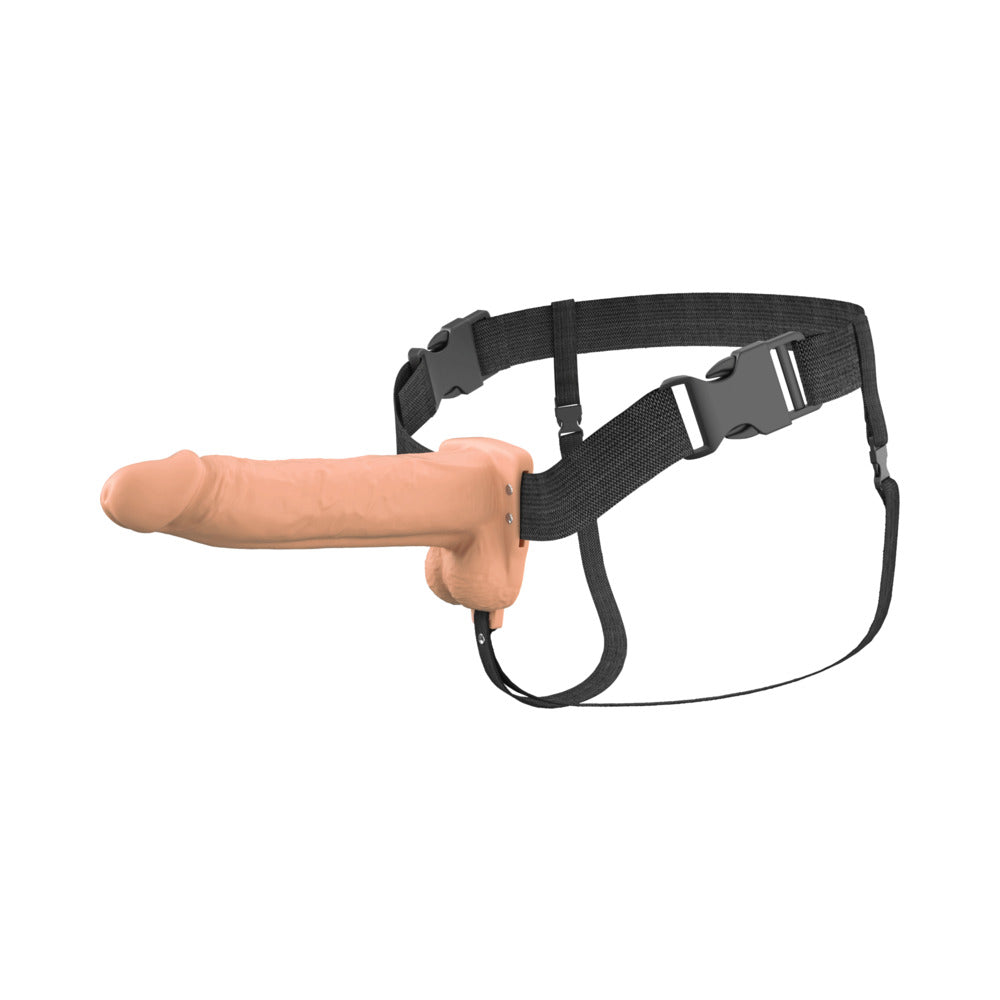 Fantasy X-Tensions Elite Vibrating Hollow Silicone Strap-On 8 in. Light