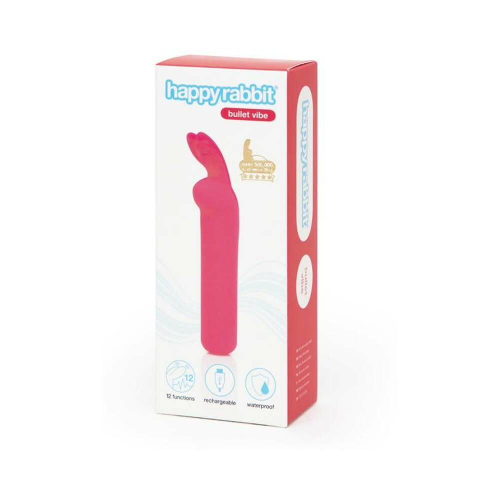 Happy Rabbit Rechargeable Silicone Bullet Vibrator With Ears Pink - Fantasies Boutique