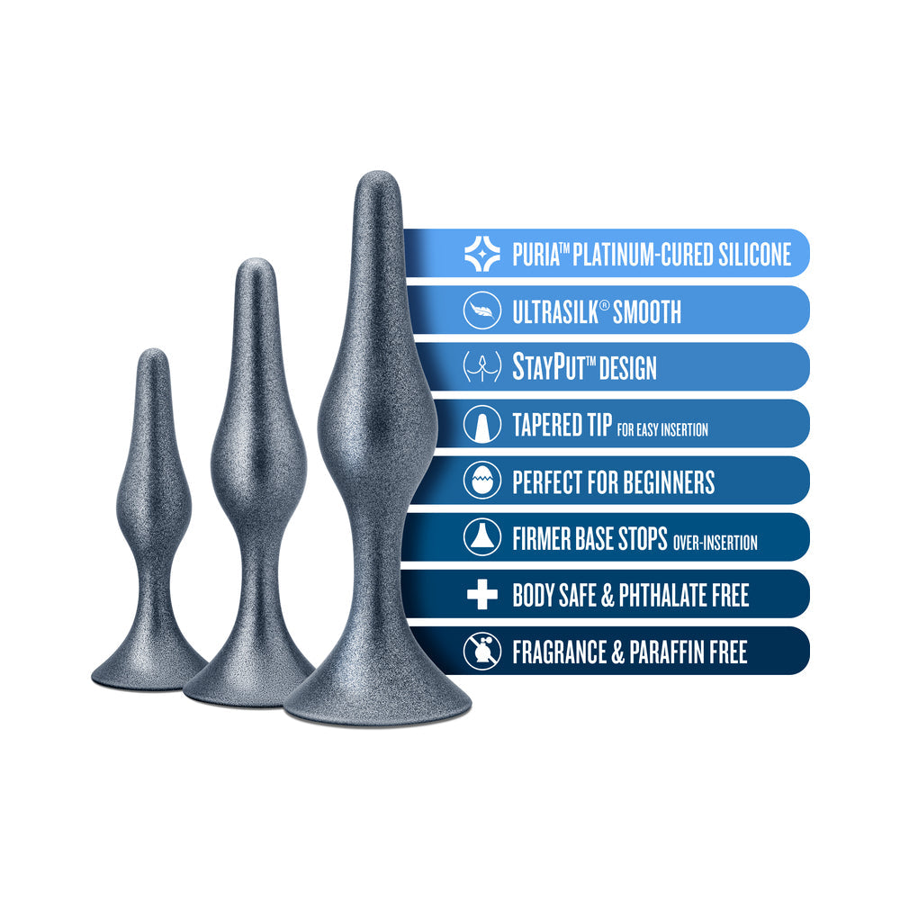 Anal Adventures Matrix Genesis Plug Kit Stellar Silver - Fantasies Boutique