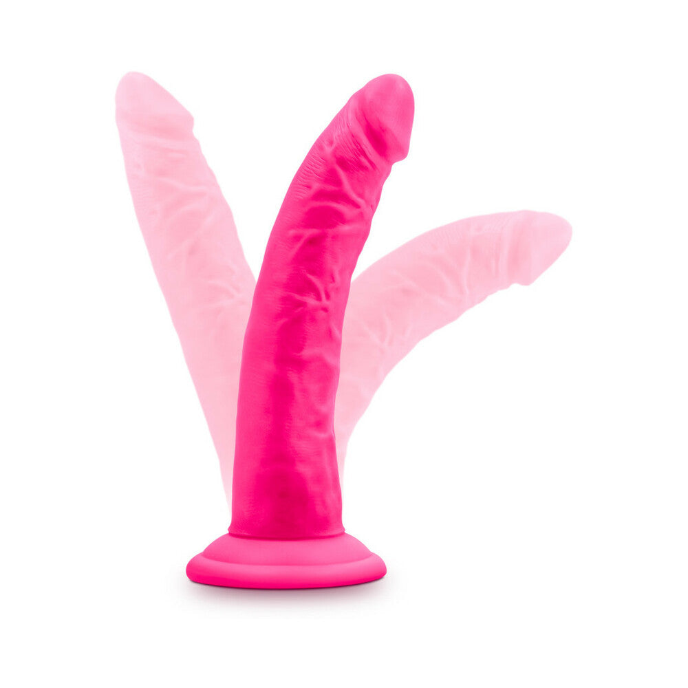 Neo Elite 7.5 in. Silicone Dual Density Dildo Neon Pink - Fantasies Boutique
