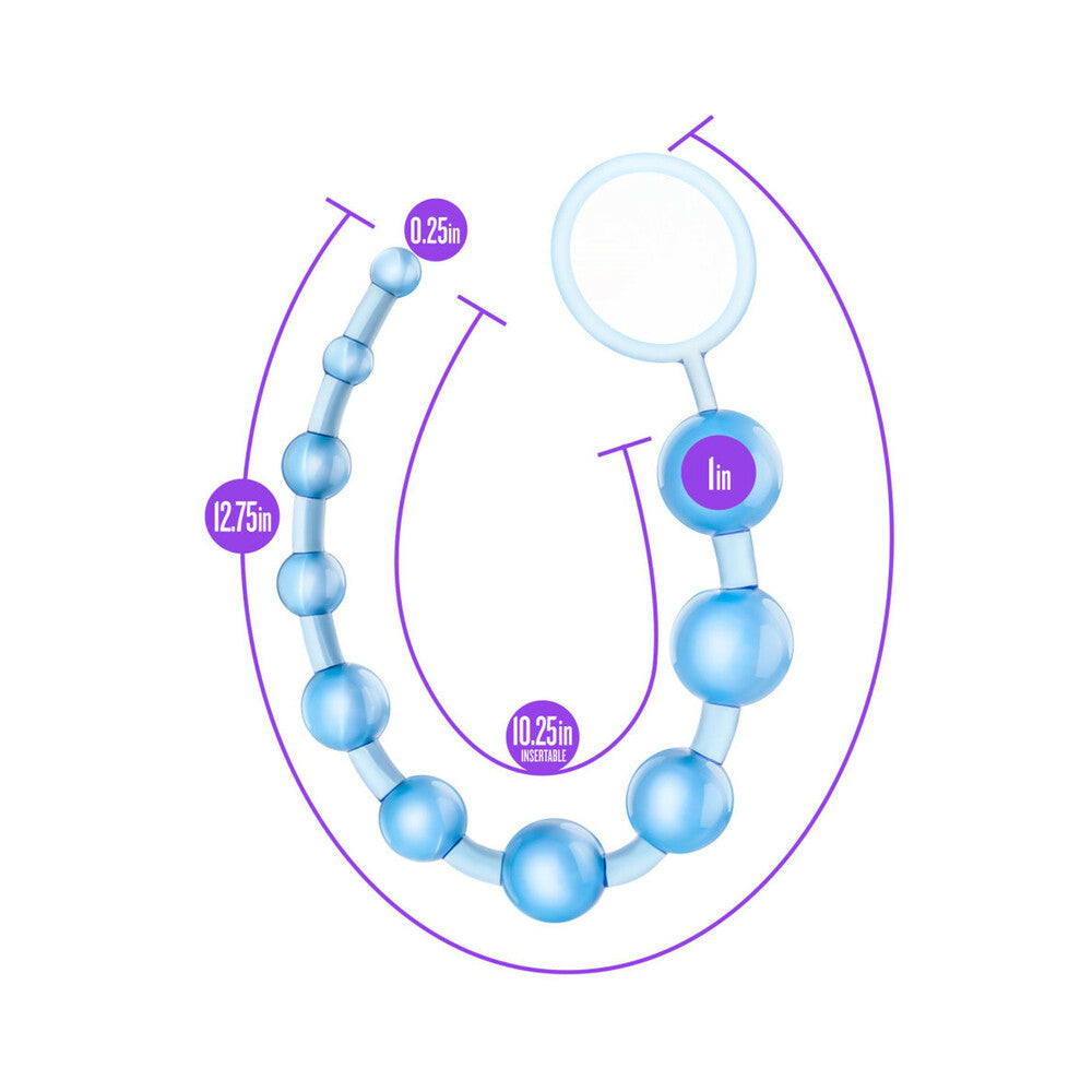 Blush B Yours Basic Beads 12.75 in. Blue - Fantasies Boutique