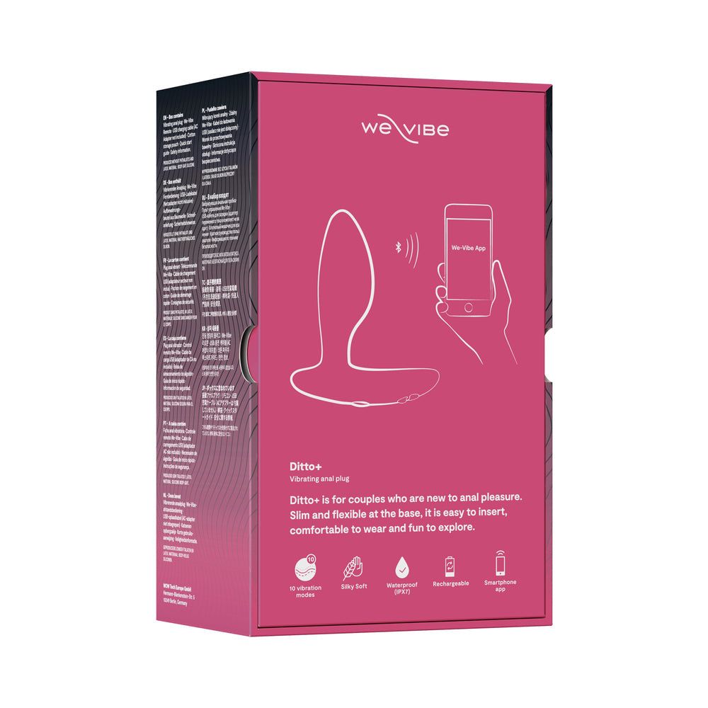 We-Vibe Ditto+ Rechargeable Remote-Controlled Silicone Vibrating Anal Plug Cosmic Pink - Fantasies Boutique