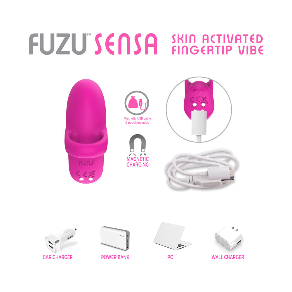 Fuzu Sensa Rechargeable Skin-Activated Fingertip Vibe Pink - Fantasies Boutique