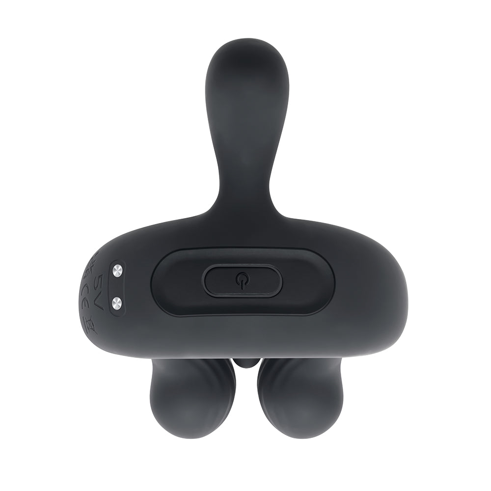 Playboy Triple Play Vibrating Cockring with Stimulator Black - Fantasies Boutique