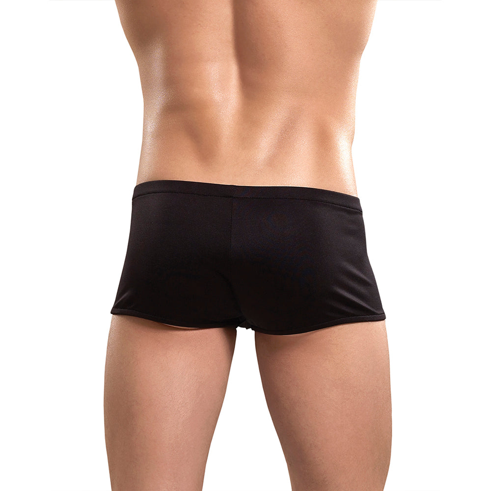 Male Power The Ultimate Duo CRR Zipper Short & Red Cock Ring Black S/M