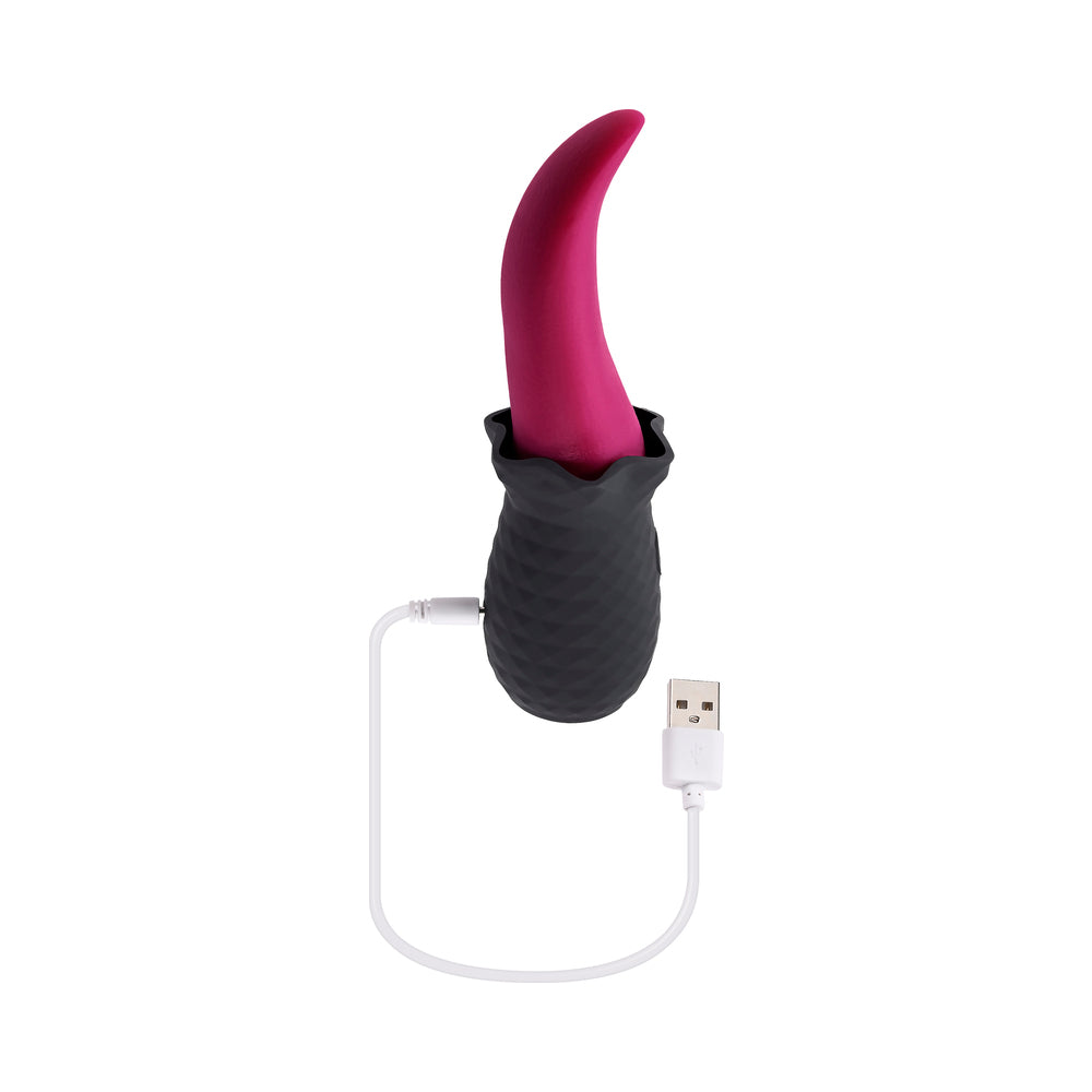 Selopa Tongue Teaser Vibe Rechargeable Silicone Pink Black - Fantasies Boutique