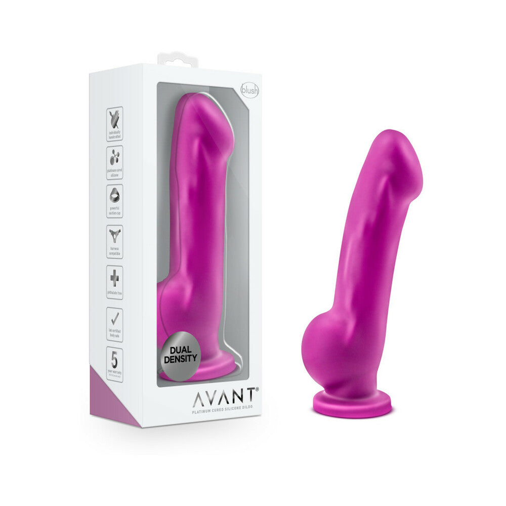Blush Avant D7 Ergo 7.5 in. Dual Density Silicone Dildo with Suction Cup Violet - Fantasies Boutique