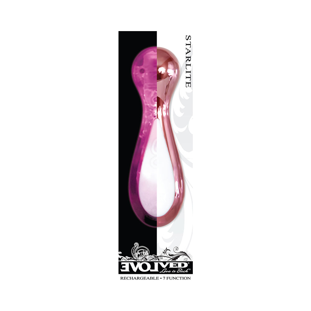 Evolved Starlite Light-Up Rechargeable Chrome Mini Vibrator Pink - Fantasies Boutique