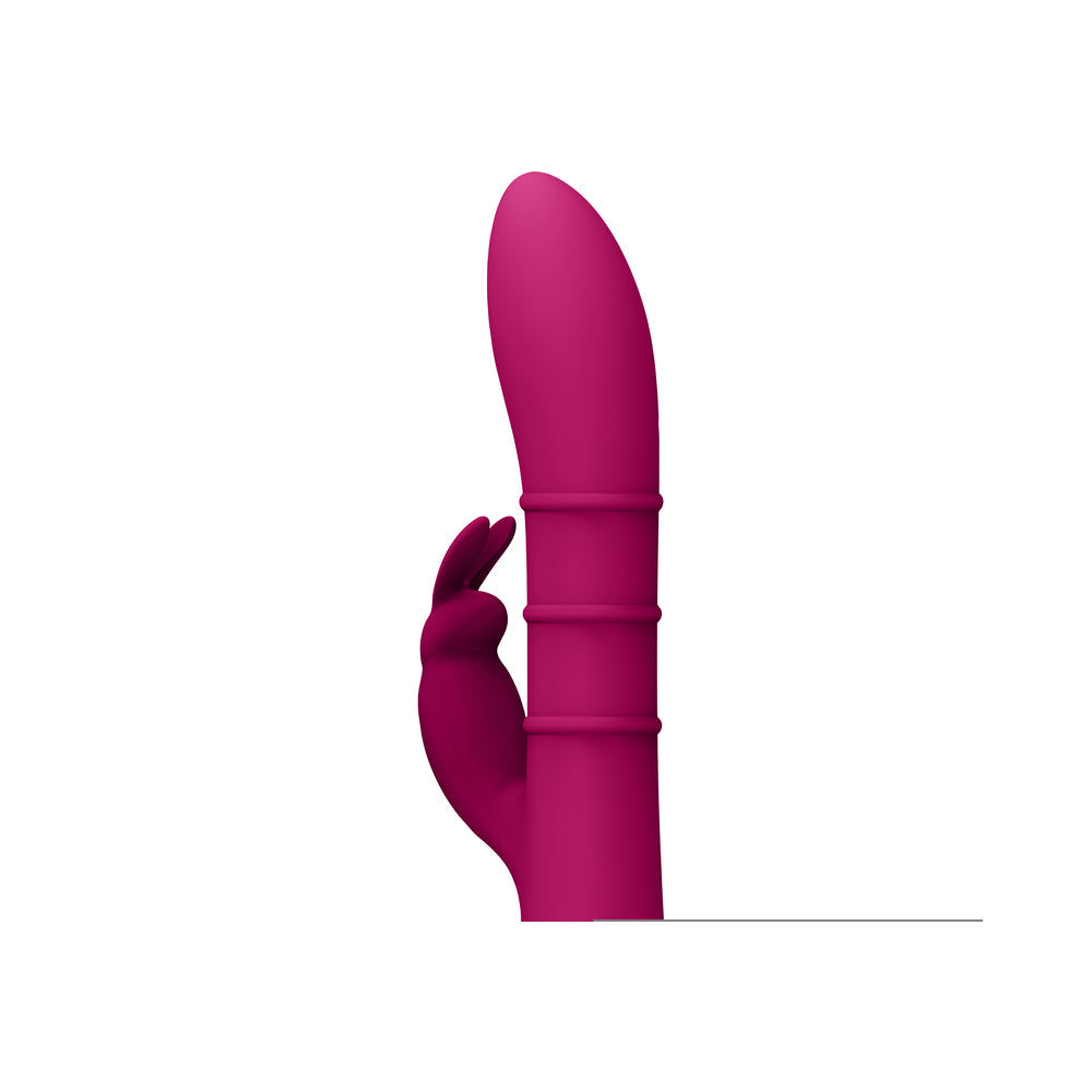 VIVE SORA Rechargeable Silicone G-Spot Rabbit Vibrator with Up & Down Stimulating Rings Pink - Fantasies Boutique
