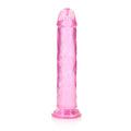 RealRock Crystal Clear Straight 11 in. Dildo Without Balls Pink - Fantasies Boutique