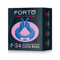 Forto F-24 Rechargeable Silicone Textured Vibrating Cockring Black - Fantasies Boutique