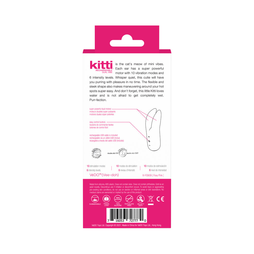 Vedo Kitti Rechargeable Dual Vibe Foxy Pink - Fantasies Boutique