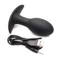 Curve Toys Rooster Rumbler Vibrating Silicone Anal Plug Medium Black - Fantasies Boutique