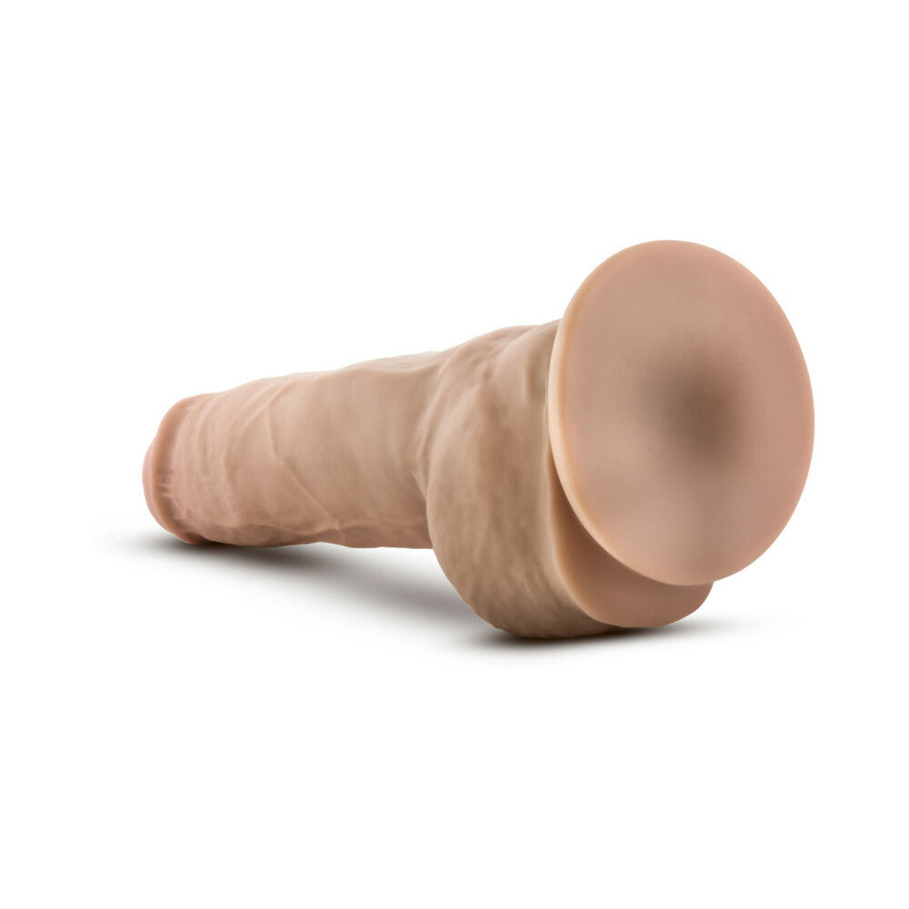 Au Naturel Big Boy 10 in. Posable Dual Density Dildo with Balls Beige - Fantasies Boutique