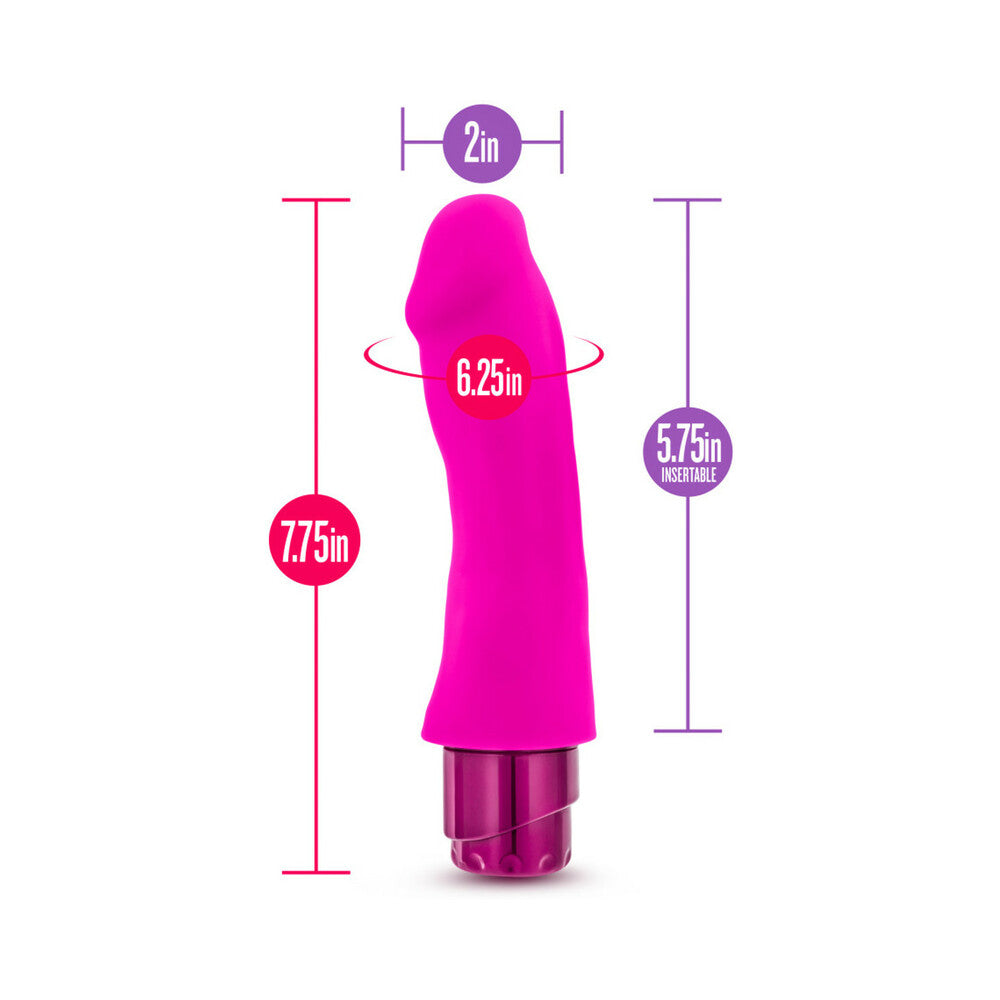 Luxe Marco 7.75 in. Silicone Vibrating Dildo Pink - Fantasies Boutique