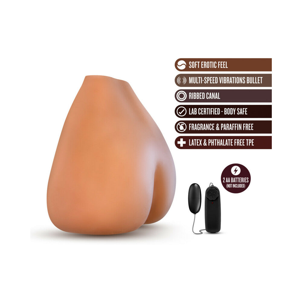 X5 Men Rita Dual Entry Masturbator with Remote-Controlled Bullet Vibrator Tan - Fantasies Boutique