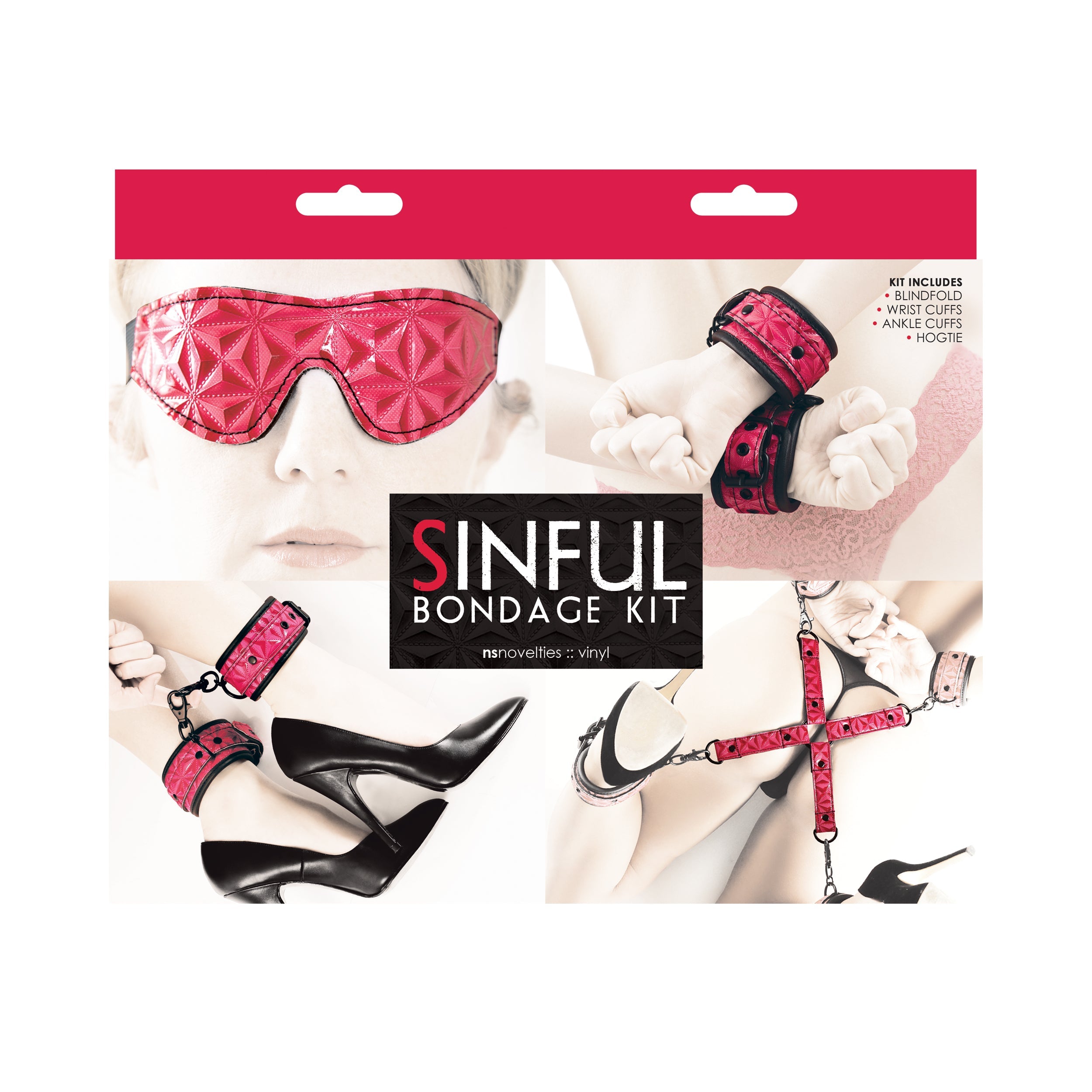 Sinful Vinyl Bondage Kit Pink - Fantasies Boutique