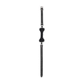 Ouch! Black & White Silicone Bone Gag With Adjustable Bonded Leather Straps Black