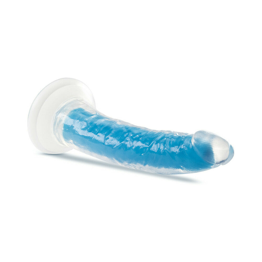 Blush Neo Elite Glow in the Dark Prysm 7 in. Silicone Dual Density Dildo with Suction Cup Neon Blue - Fantasies Boutique