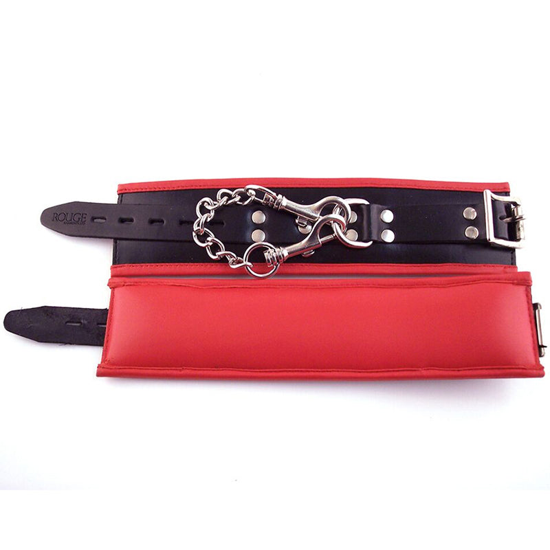 Rouge Padded Wrist Cuffs Black / Red - Fantasies Boutique