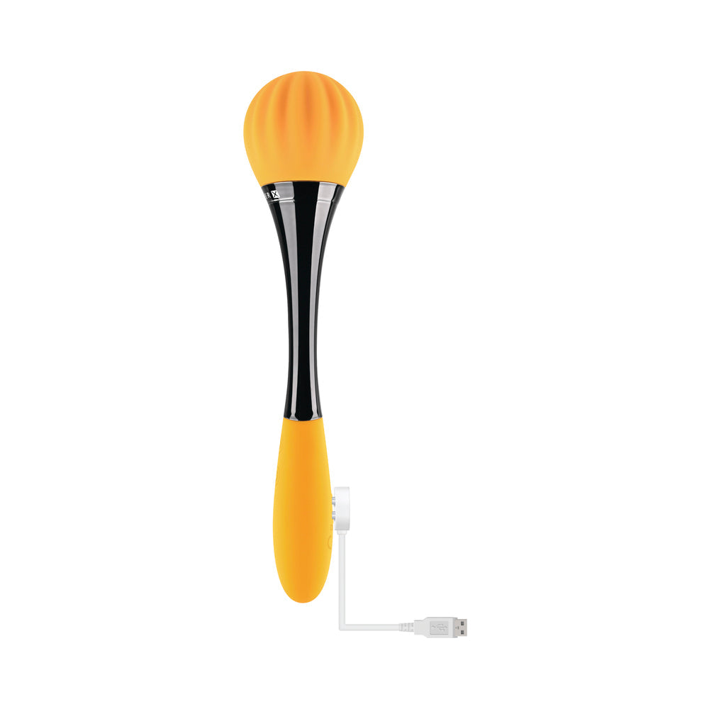 Gender X Sunflower Rechargeable Dual-Ended Silicone Wand Vibrator Yellow - Fantasies Boutique