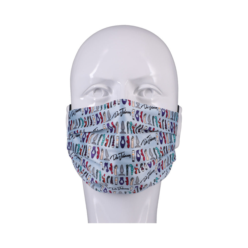 DJ Reversible & Adjustable Face Mask Blue Toy Pattern - Fantasies Boutique