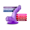 Blush Naturally Yours 4 in. Mini Cock Realistic Dildo with Balls & Suction Cup Purple - Fantasies Boutique